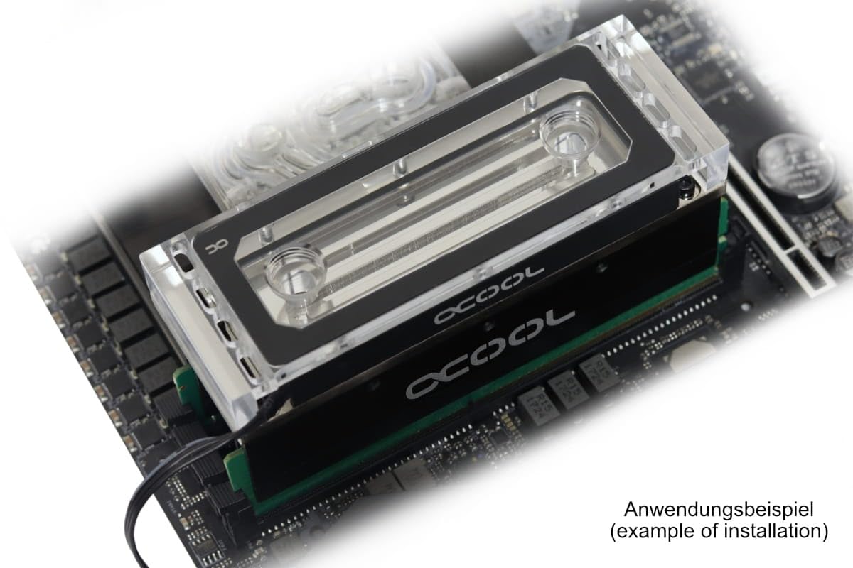 Alphacool 17467 Aurora Plexi X4 D-RAM chłodnica wodna chłodzenie wodą HDD/RAM – chłodnica