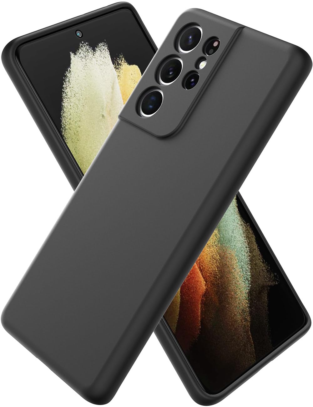 CUZMIGO for Samsung Galaxy S21 Ultra Case Liquid Silicone, Slim Fit Thin Soft Shockproof Phone Case for Women Girl Men Cute, Upgraded Camera