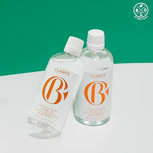Miniatura 3 de Clarks Botanicals 7-Acid Daily Glow Peel AHA BHA Chemical Peel para cara, purifica los poros, regenera e ilumina la piel, todo tipo de piel, 3.5