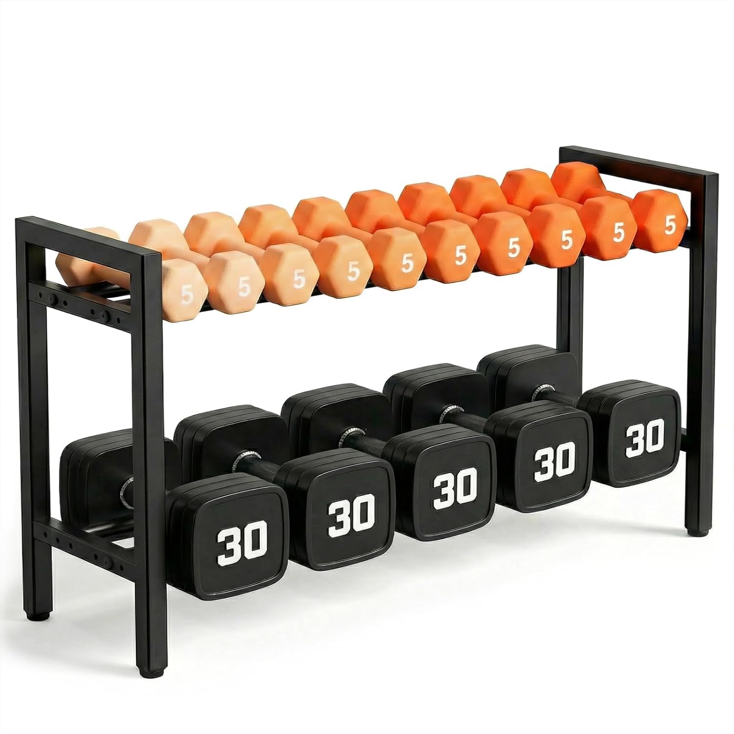 TYB Dumbbell Rack, 2 Tier Weight Rack for Home Gym Adjustable, 31 inch weight storage racks Space-Saving, Kettlebells Holder Rack Organizer (Rack Only)-image-49