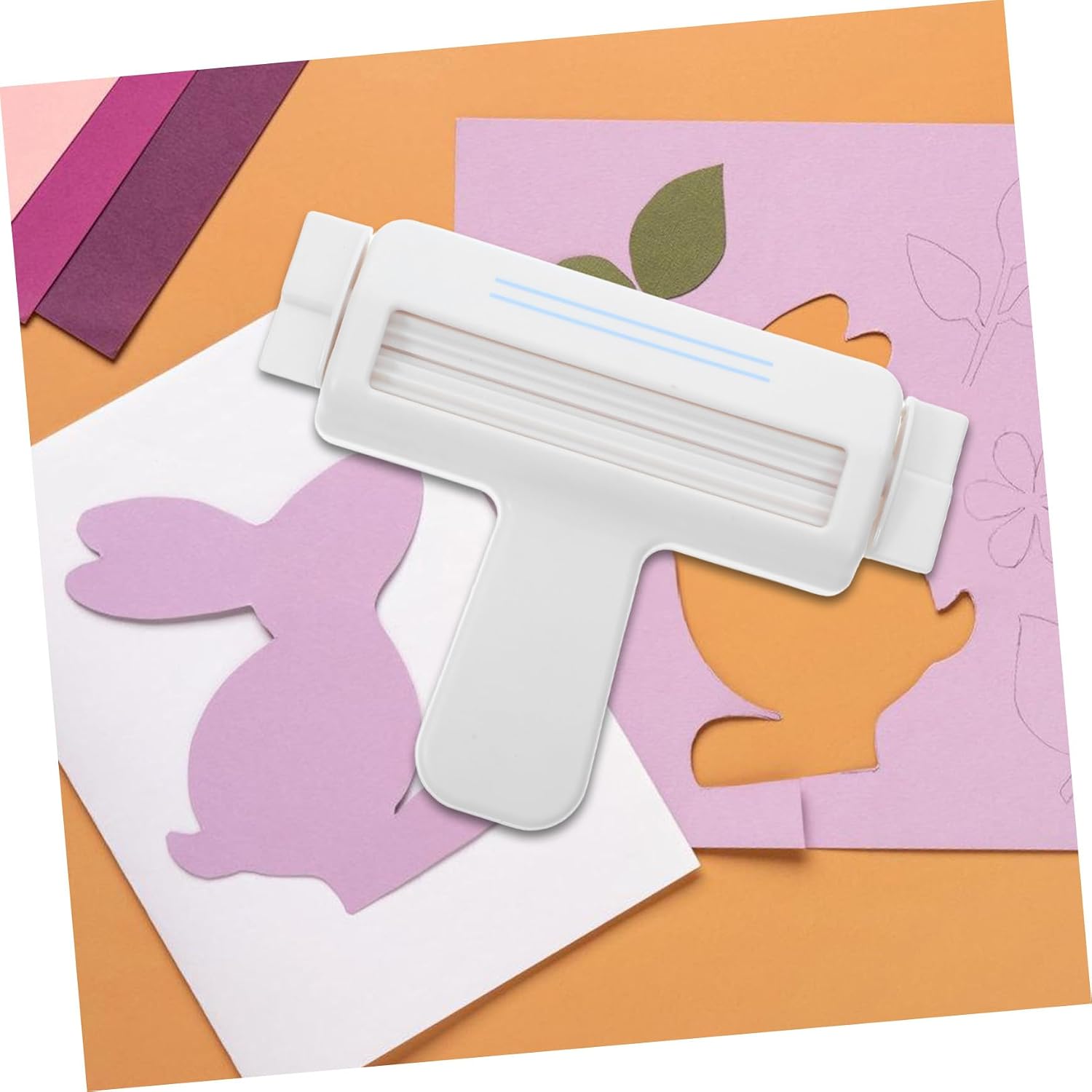 HAKIDZEL White Manual Embossing Tool for to Wide Lightweight Cardstock Soft Embossing Effects Hand Crank Paper Crafting Machine for DIY Projects Home School Kindergarten