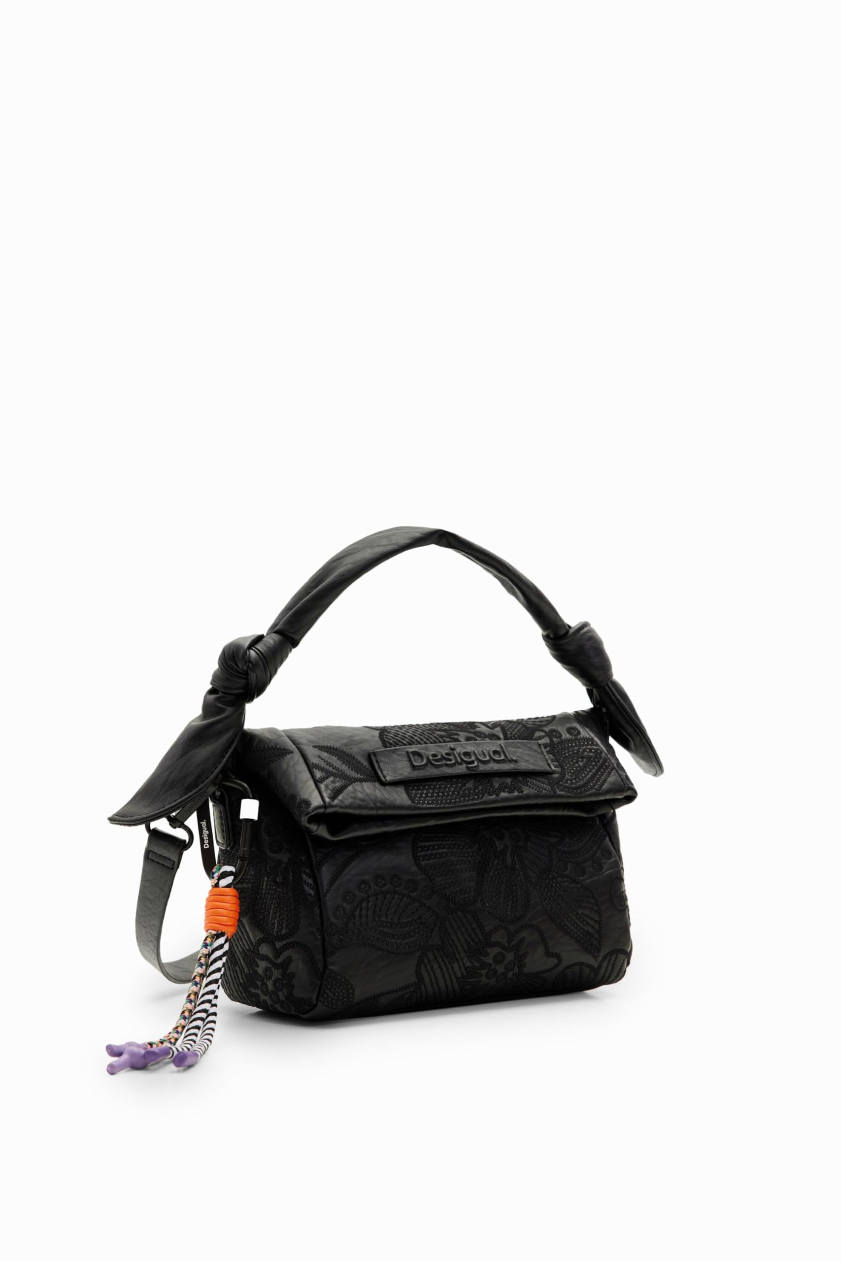 Desigual Alpha LOVERTY 3.0 MIN Accessories - Bolsa de mano de poliuretano para mujer, color negro, Negro