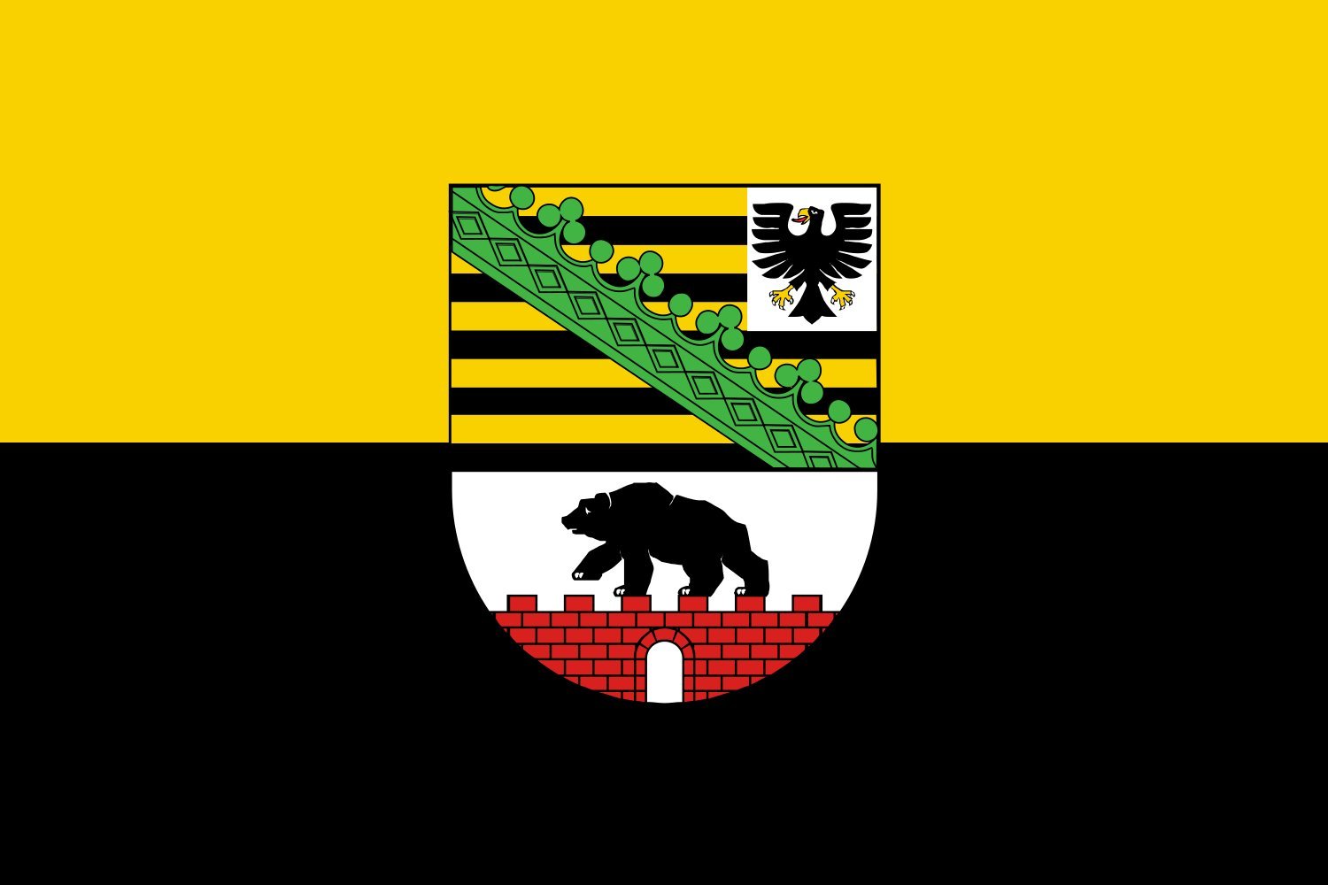 Drapeau Saxe-Anhalt paysage 0.96m² pour pavoiser votre jardin et façade