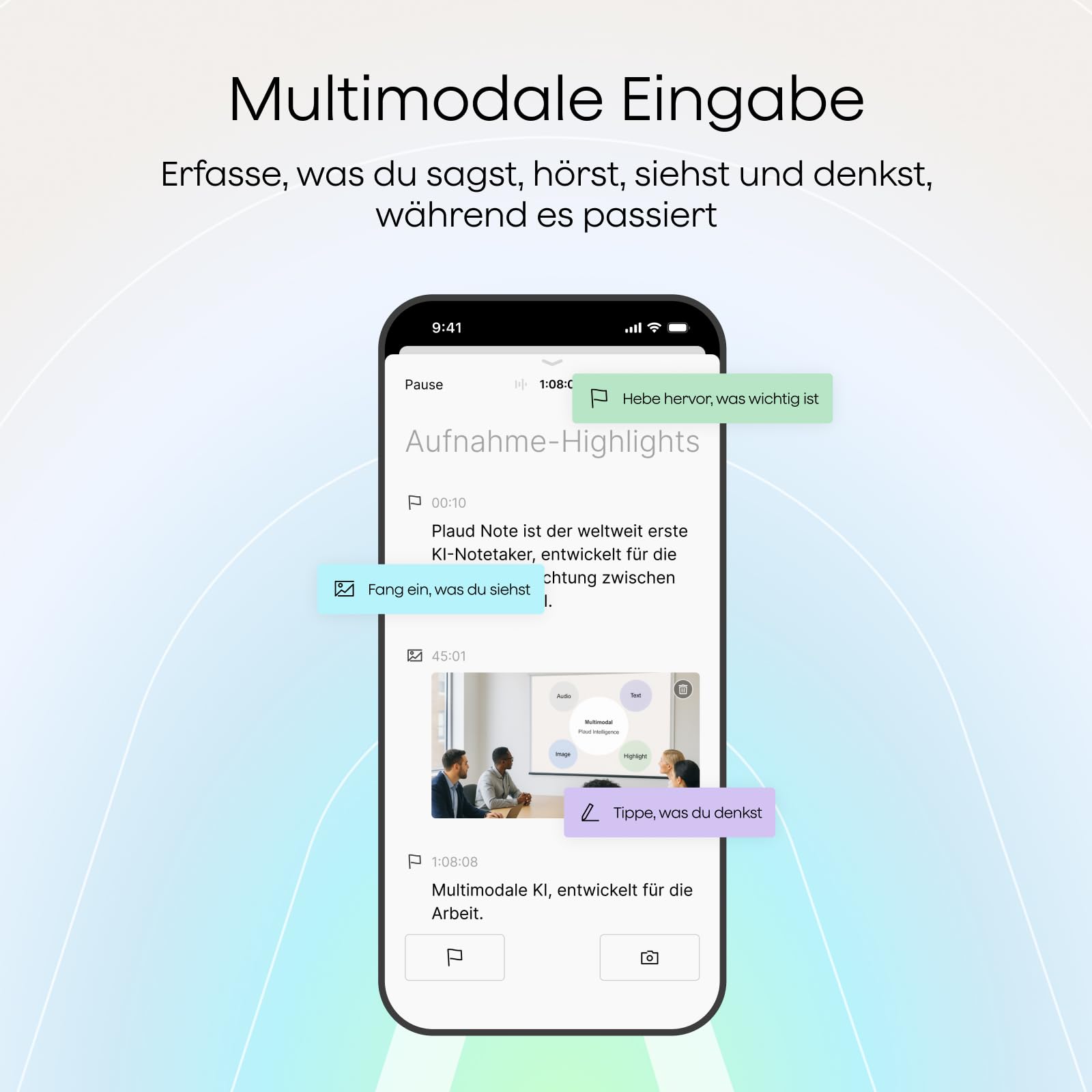 Plaud Note KI Digitales Diktiergerät mit Hülle - 64 GB Aufnahmegerät mit KI-Technologie zum Transkribieren und Zusammenfassen, Profis & Teams One-Touch-Aufnahme (Schwarze Note mit schwarzer Hülle)