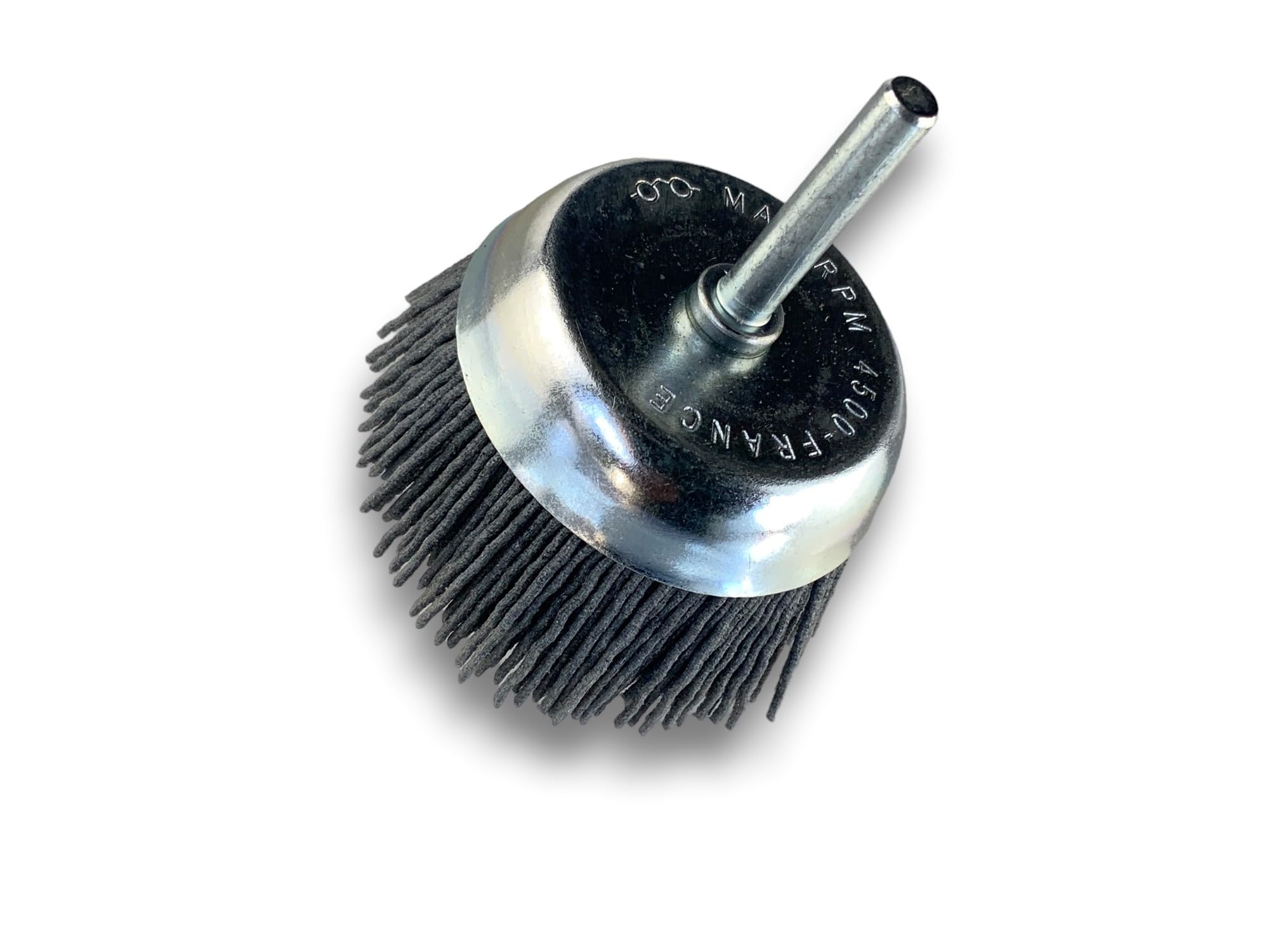 KIBROS 2575KR_120 x 10, 10 sztuk szczotek drucianych na trzonku, Ø 75 mm, wypełnienie z węglika krzemu NYLON o ziarnistości 80, szczotki do usuwania zadziorów, polerowania i szlifowania
