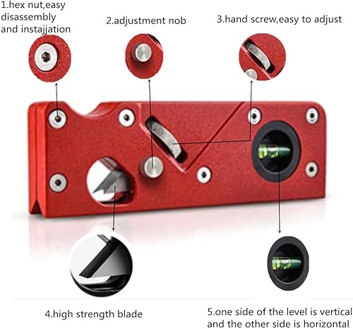 Miniatura 6 de szhdxsy, herramienta de recorte de bordes de carpintero plano de madera, adecuada para biselado manual y cepillado de madera de corte rápido, para