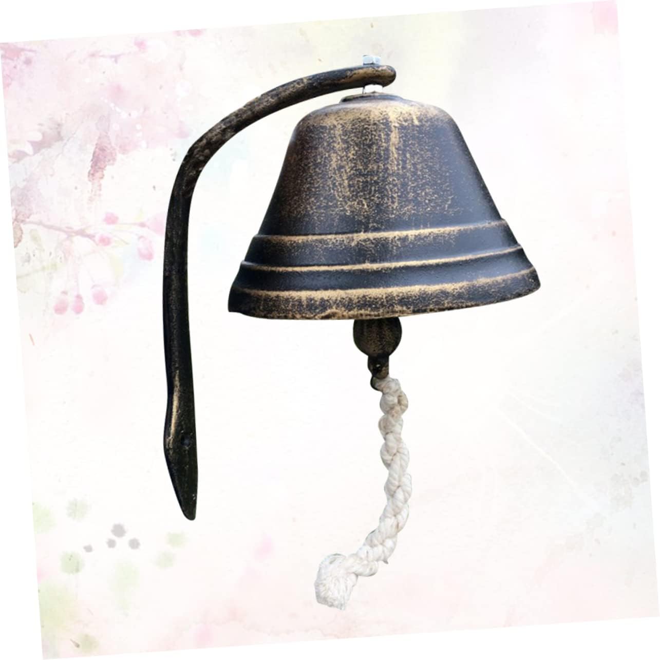 Retro Cast Iron Doorbell Small Decorative Antique Doorbell for Coffee Shops Indoor Outdoor Use Loud Sound for Easy Notification Bronze