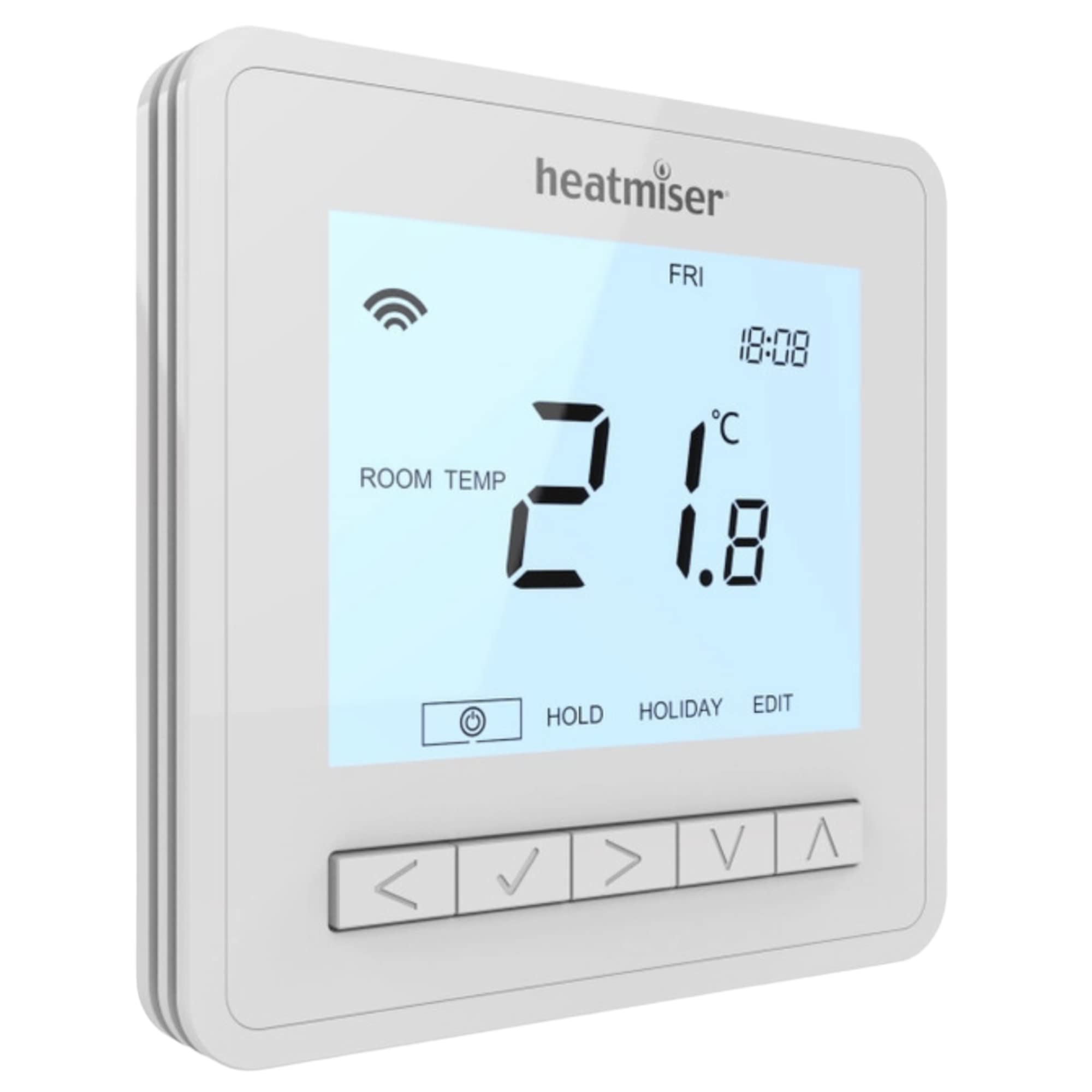 Heatmiser NeoAir V3 Smart bezprzewodowy programowalny termostat pokojowy do użytku z przełącznikiem RF UH8-RF NeoHub (biały lodowiec)