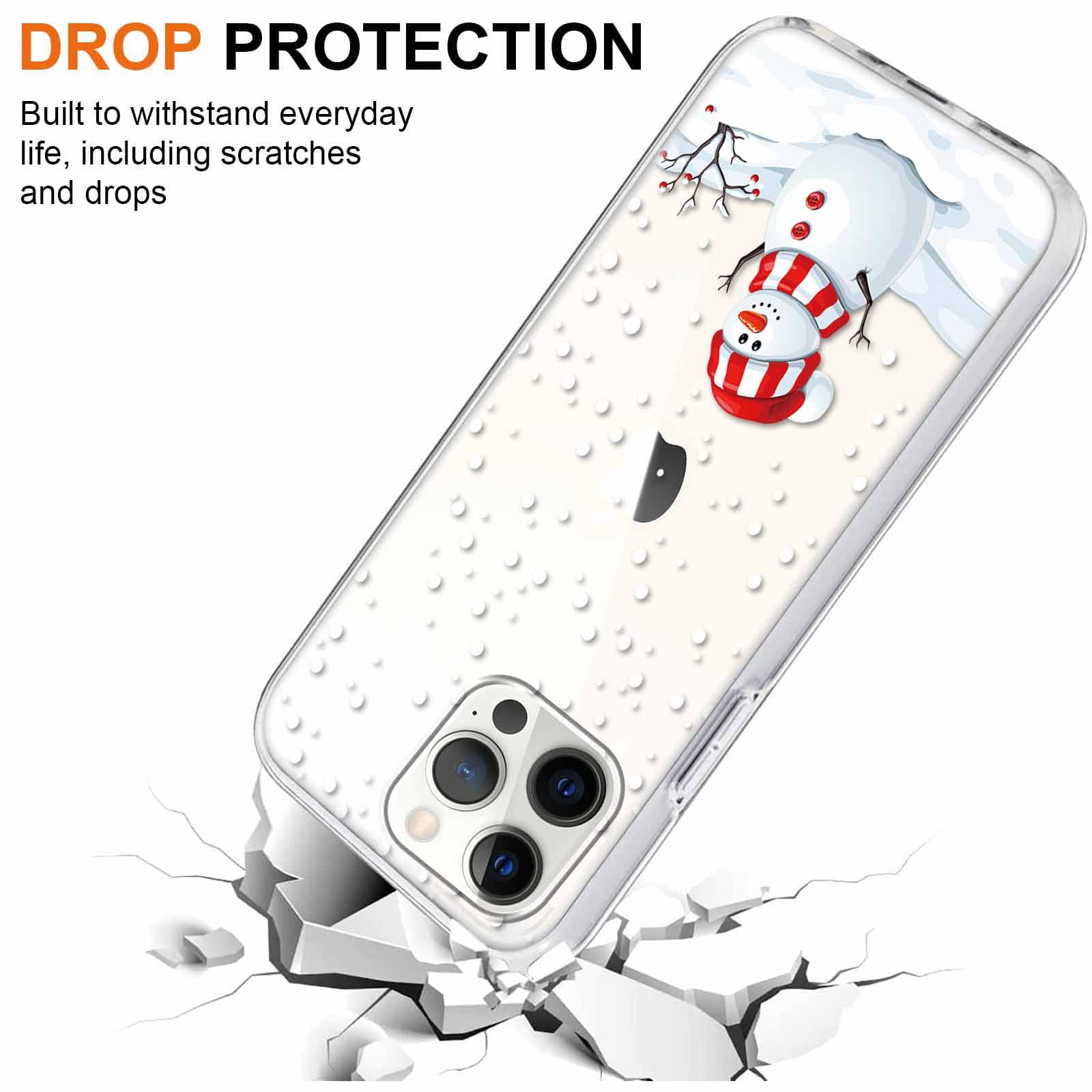 Yoedge 2 Pezzi Natale Cover per Apple iPhone 15 6,1, Custodia Silicone con Addobbi Disegni Modello Aesthetic Regalo Donna Christmas Case, Antiurto