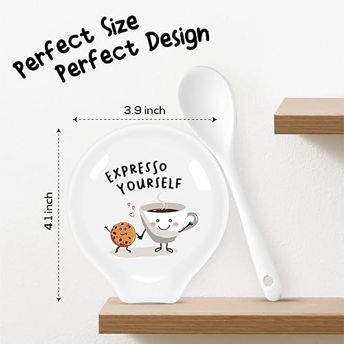 Miniatura 2 de Soporte para cuchara de café de cuatro pulgadas, soporte para cuchara de café, soporte para cuchara de cocina, soporte para cucharas de cerámica,