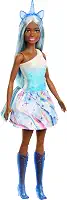 Barbie Um Toque de Mágica, Boneca Saia de Unicórnio de Sonho Azul, Cabelo Azul, Acessórios Brilhantes