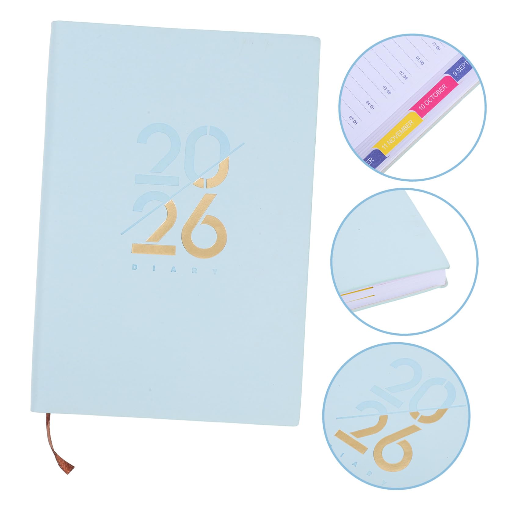 5 Stück Tagesplaner Softcover Business Planer Eleganter Daily Planner Journal mit Jahreskalender für Terminplanung und Aufgabenmanagement Handliches Englisches Layout für Büro und