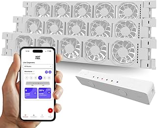 Heatfan 5 Trio Heizkörper ventilator mit WLAN-App flüsterleise <20 dB, spart bis 30% Heizkosten, einfache Montage, universeller Heizkörperlüfter für Heizkörper von 110 bis 170cm - 3 Stück - Weiß
