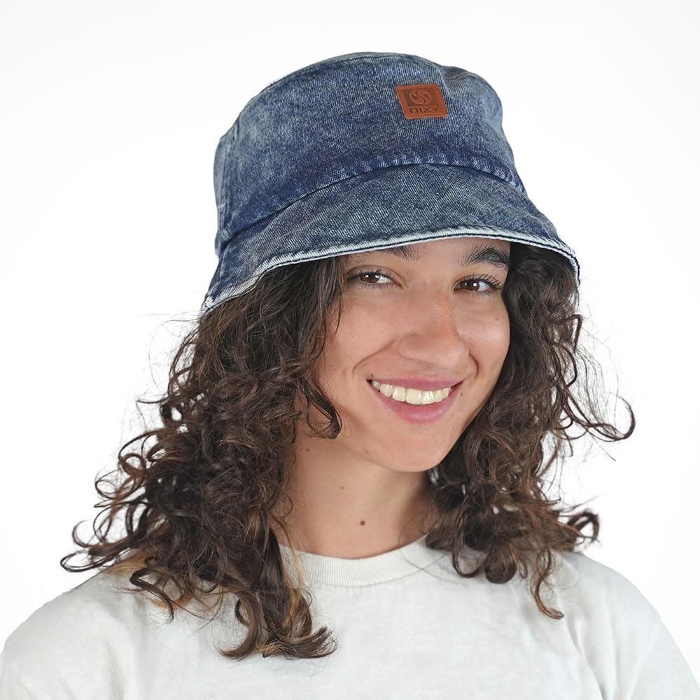 NIXY Vibe Unisex Bucket Hat - Lightweight & Comfortable Sun Protection - Ideal for Outdoor Activities and Casual Wear (Denim)