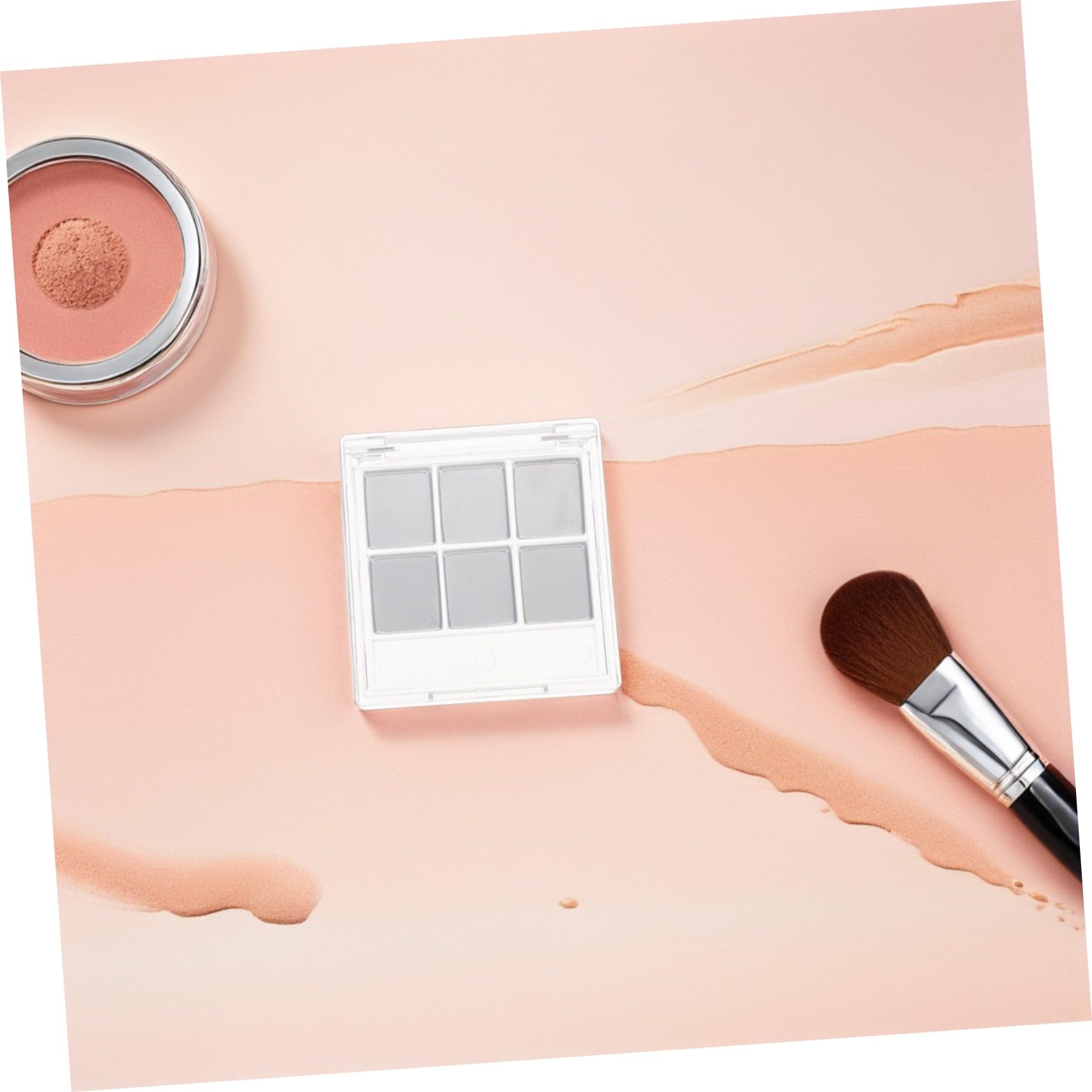 12 Juegos Paleta Vacía para Sombras de Ojos Transparente con Compartimentos y Soporte para Brochas Estuche Portátil para Almacenamiento de Maquillaje DIY Organizador Resistente