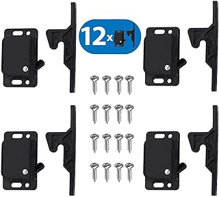 12 Pack Grabber Catches 10 LB Pull Force Cabinet Doors Push to Close Latch RV Drawer Latches and Catches Hardware Baby Proof for Camper, Home, Kitchen, Bathroom, Office