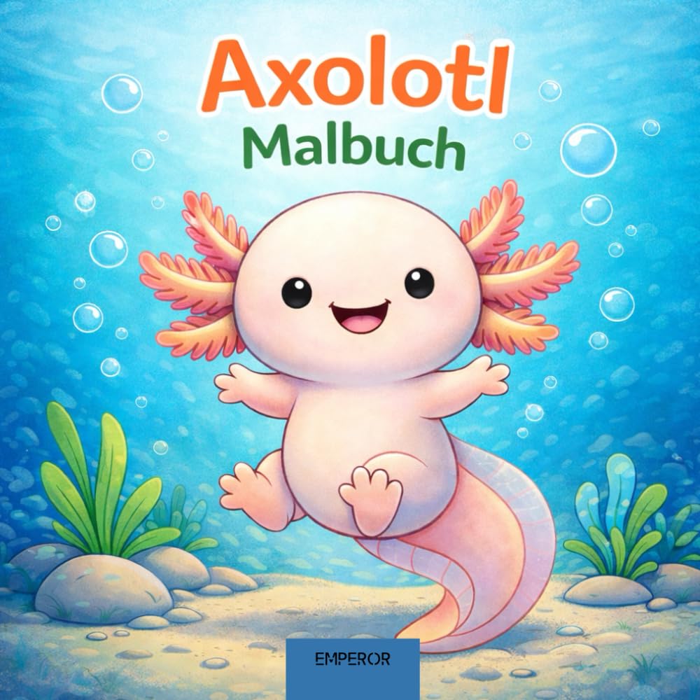 Axolotl Malbuch: Niedliche Axolotl zum Ausmalen – Das erste Malbuch für Kinder ab 2 Jahren | Große einfache Motive für Kleinkinder | Perfektes Geschenk für Mädchen und Jungen (Außergewöhnliche Tiere)