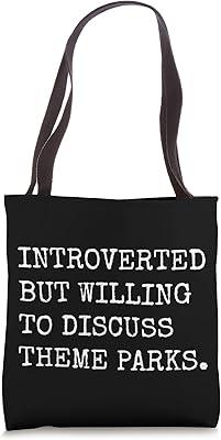 Introverted But Willing To Discuss Theme Parks Rollercoaster Tote Bag