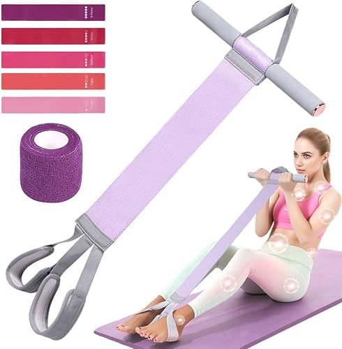 Miniatura 1 de Banda de resistencia de tela con asas, tirador de pedal antideslizante para sentadillas y entrenamiento de fuerza de cuerpo completo, bandas