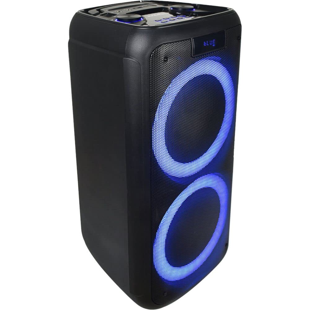 Ibiza - FREESOUND400 - Enceinte Portable sur Batterie avec Bluetooth, USB, SD et AUX-in avec LEDs d’Ambiance - 400W - Noir