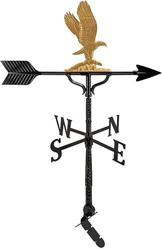 Miniatura 7 de Montague Metal Products Veleta de 32 pulgadas con adorno de águila de hierro sueca