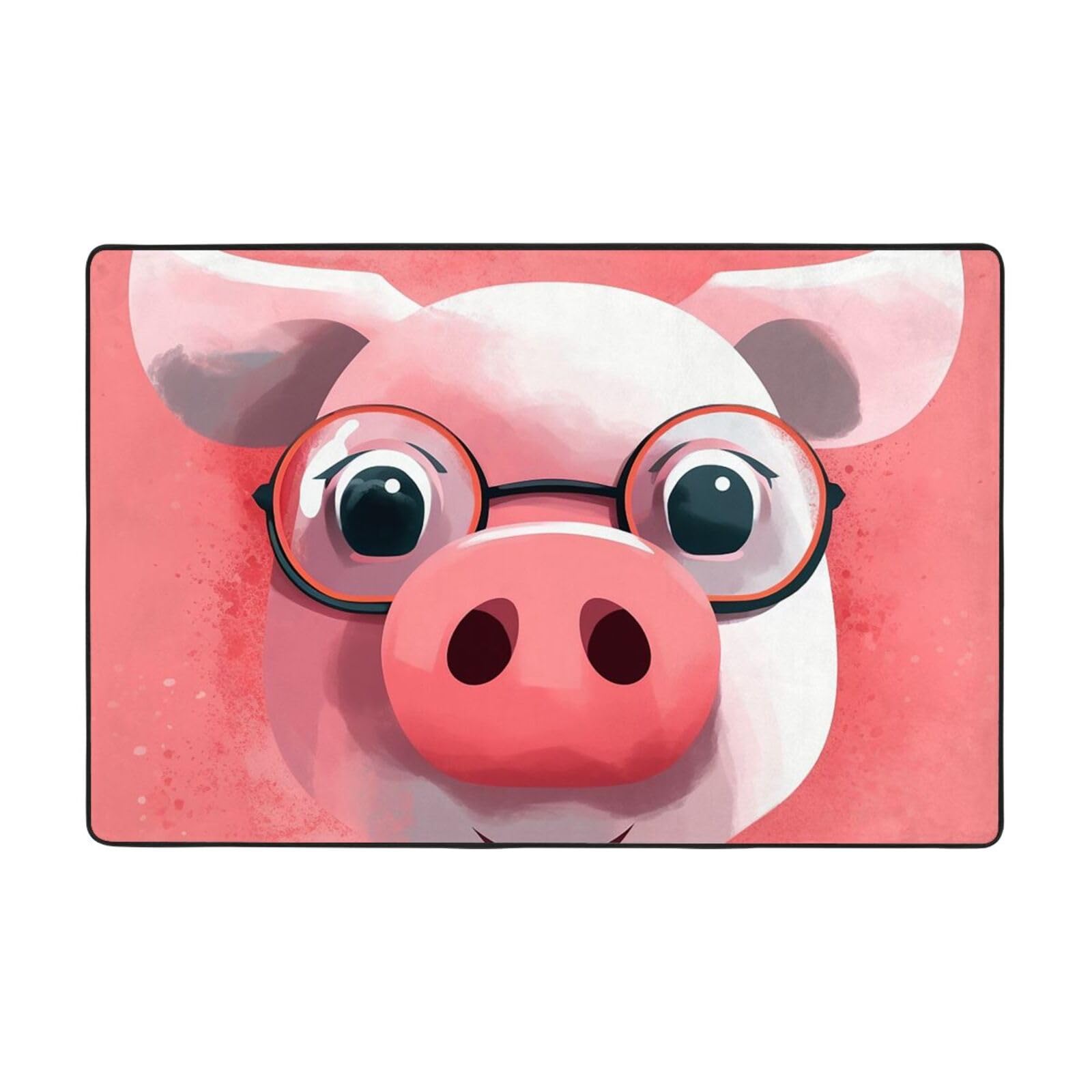 Tapis lavable antidérapant Smiling en peluche courte doux pour chambre 91x61