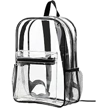 Clear Backpack for Stadium Events Unisex PVC Backpack, Large Capacity Transparent See Through Rucksack Waterproof Casual Daypack for School Festival Stadium Travel Commute Leisure Work Outdoor Use