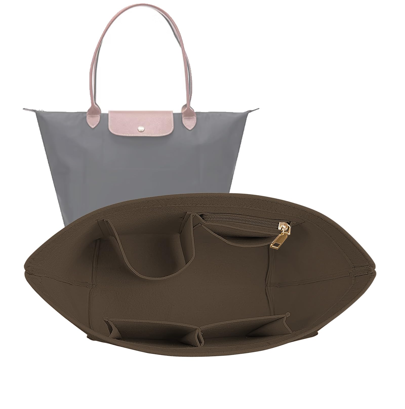 Inserto Organizer Per Borsa Longchamp Le Pliage – Ultraleggero E Impermeabile In DupontPaper | Taglia Grande (29x19x11 Cm)