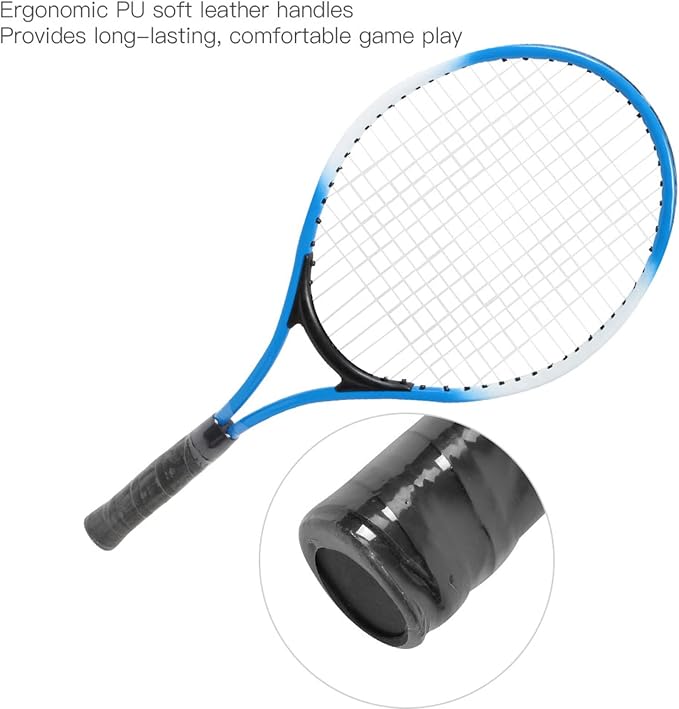 Alomejor Children Tennis Racket, Iron Alloy Children Tennis Racket High Strength Frame Low Wire Resistance, with Ball and Carry Bag (Blue) miniatura 4