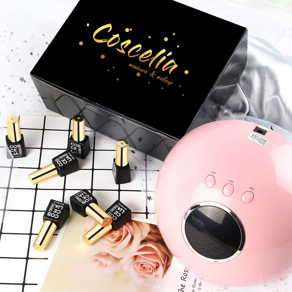 20pcs Gel Polish Kit with U V Light Starter Kit Professional Glitter Nail Polish Set 36W Nail Art Rhinestones Summer Gel Manicure Kit Gift for Women DIY Salon