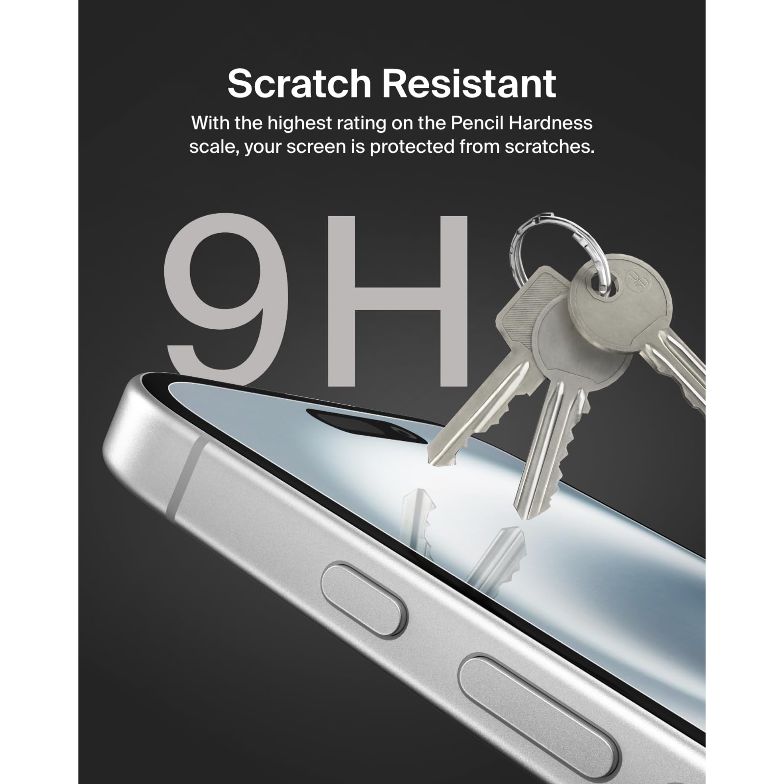 Belkin ScreenForce TemperedGlass Treated Screen Protector for iPhone 15/14 Pro, Slim, Crystal Clear, Scratch-Resistant - Image 3