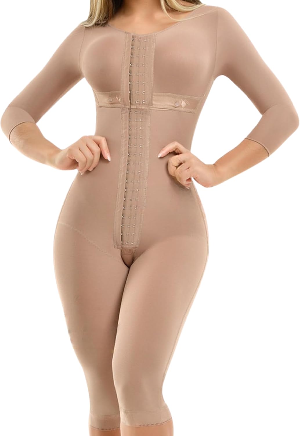Melibelt 3014 Fajas Colombianas Reductoras Y Moldeadoras Shapewear For Women with Sleeves and Bra