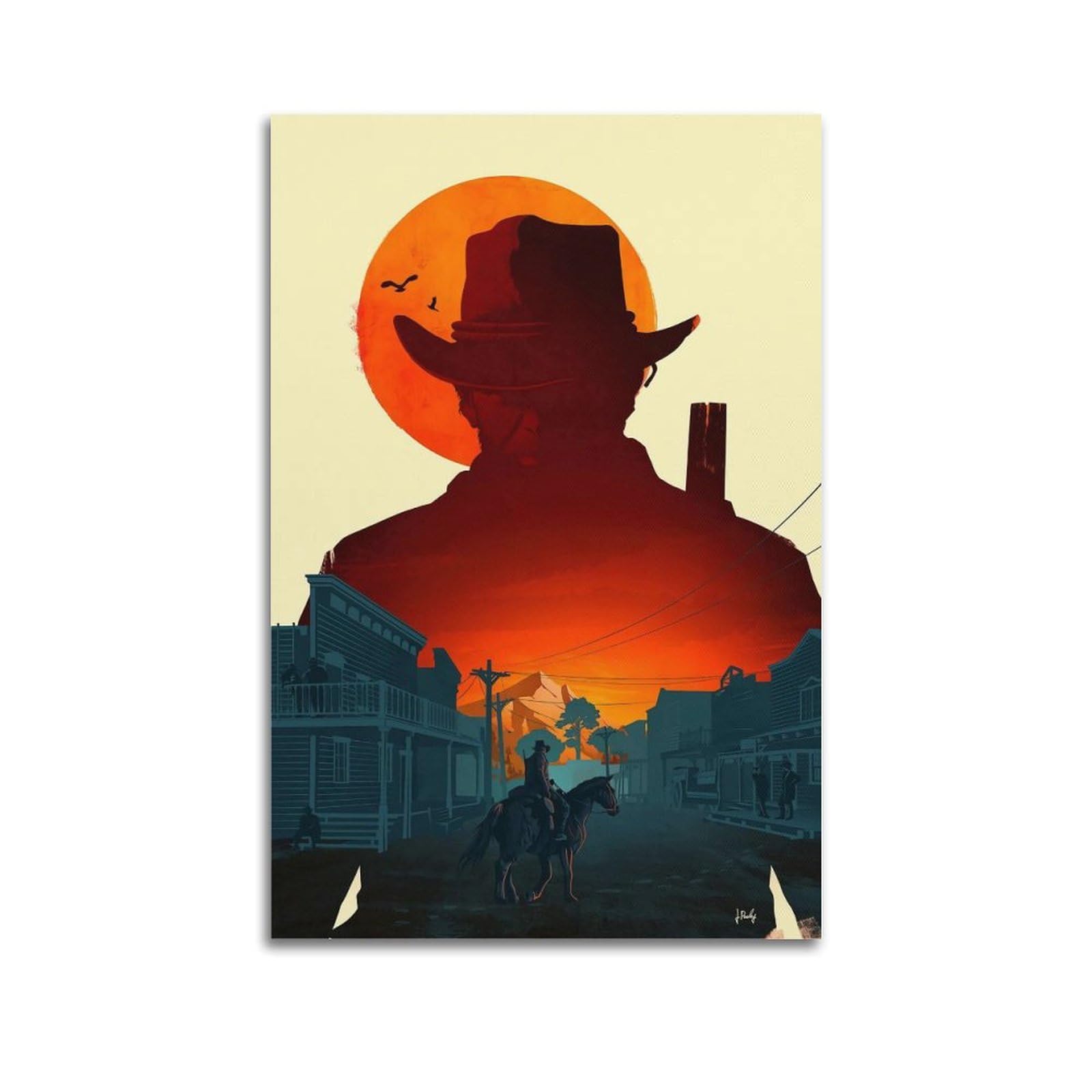 Red Dead Redemption Artistic Wall Decor - Aesthetic Poster for Bedroom & Living Room - 12x18inch (30x45cm), Unframed