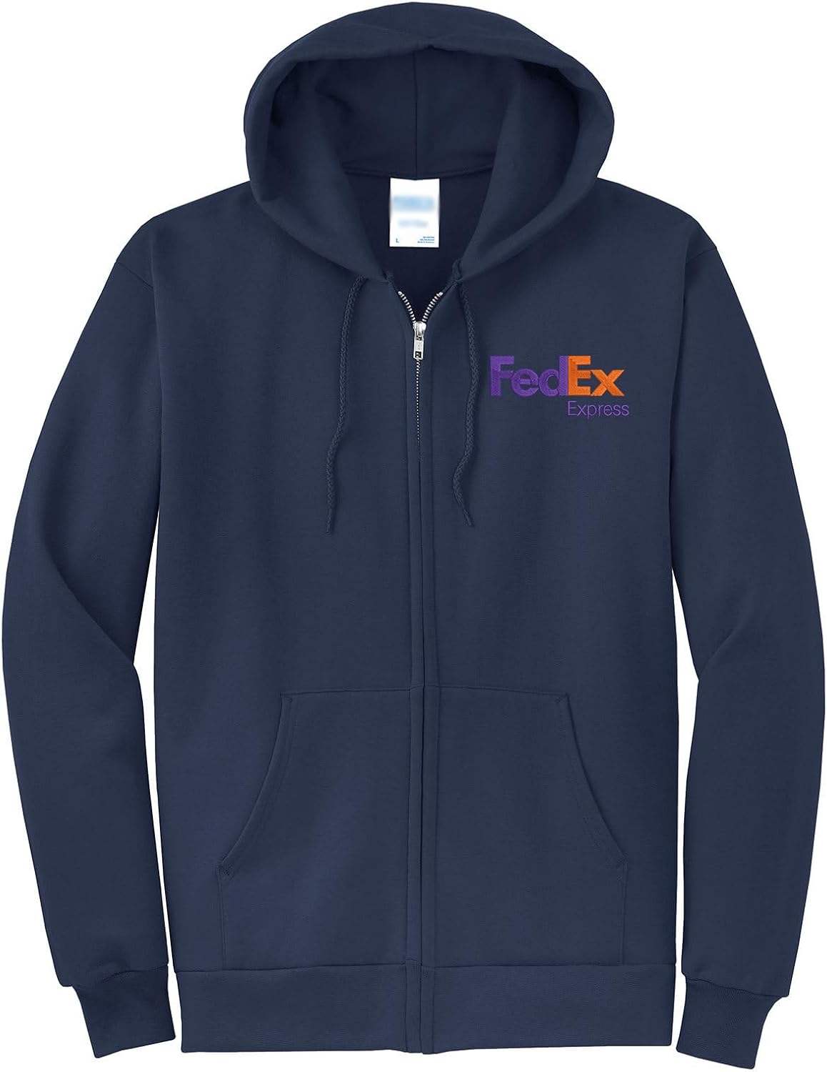 BestSyracuse Fedex Express Purple Orange Logo Embroidered Full Zip Hoodie Fleece Hooded Sweatshirt