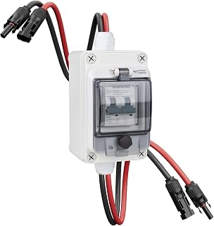 63 Amp Solar Panel Disconnect Switch,DC 1000V Miniature Circuit Breaker with IP67 Breaker Box for Solar PV Homes