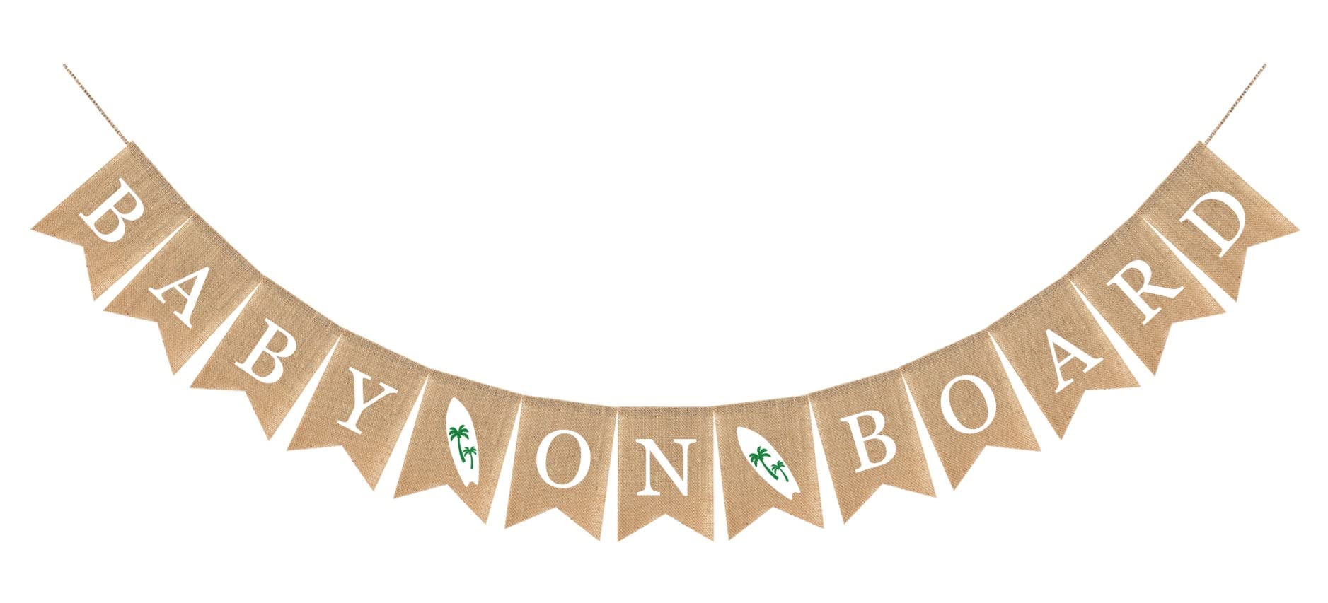 Baby On Board Burlap Banner, Surfing Party Decorations