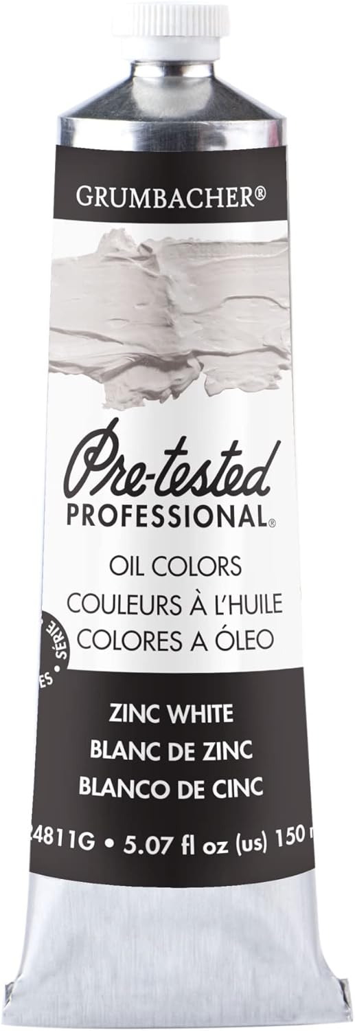 Grumbacher Pre-Tested Oil Paint, 150ml/5.07 Ounce, Zinc White (P24811G)