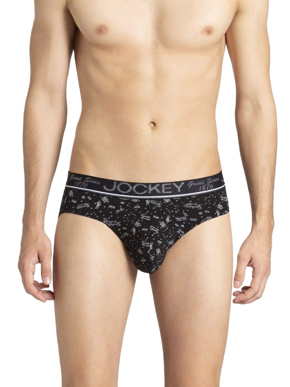 jockey HG05 Men's Tencel Cotton Elastane Stretch Printed Brief with Ultrasoft Waistband_Black Print04_XL-picture-22