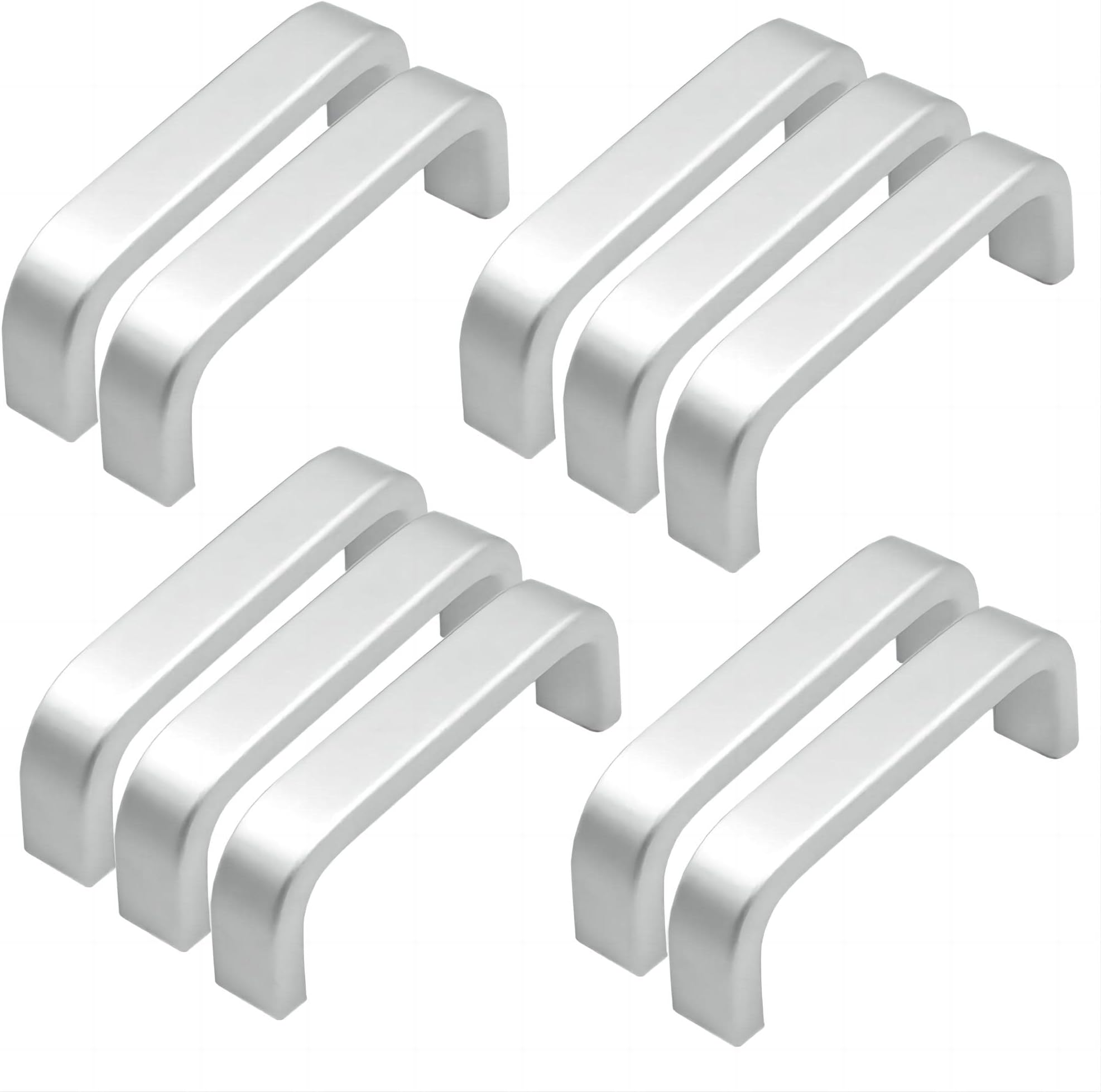 Qrity 10 Pcs Mini Aluminum Door Drawer Knobs Pull Handles Cabinet Cupboard Closet Door Bow Shape Pull Handle (64MM)
