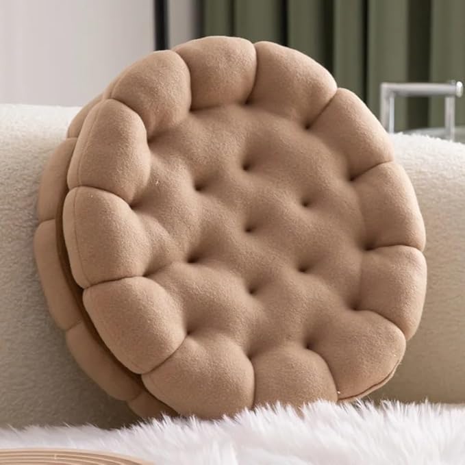 Plush Cookie Pillow Cushion Biscuit Throw Pillow Cute Soft Breathable