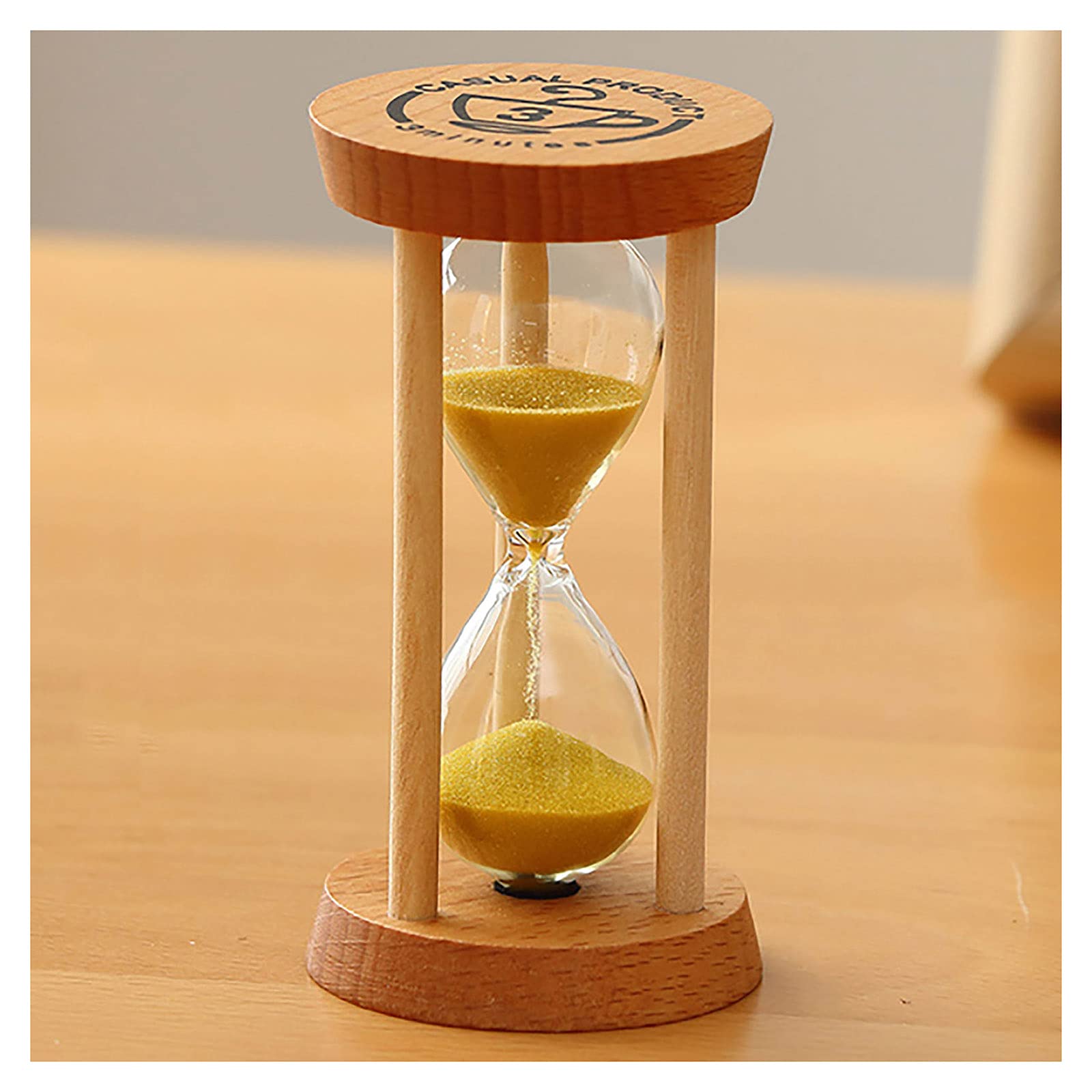 timer， Wooden Hourglass Timer For Children Brushing Teeth Sand 3/5 Minutes,Time Management Assistant,Creative Gift)(Roze,5 minutes (square))