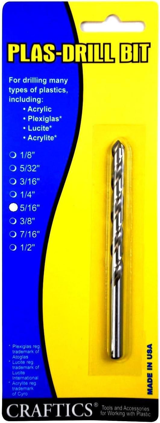 5/16" Drill Bit for Plastic (Acrylic, Plexiglas, Lexan