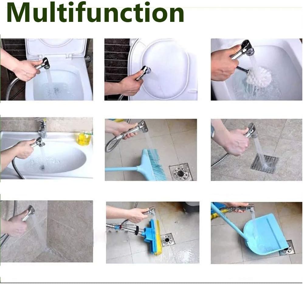 Plastic Handheld Bidet Sprayer Kit – Explosion-Proof Hose, High-Pressure Attachment for Pet Bathing & Diaper Rinsing
