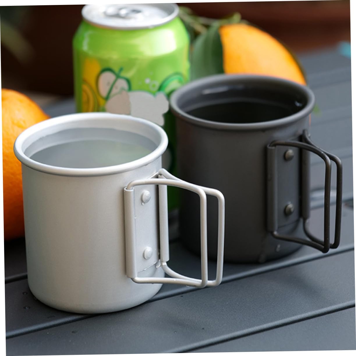 2 pezzi Tazze da Campeggio Pieghevoli in Alluminio Leggero da Bicchieri Comodi Resistenti per Acqua Caffè e Bevande Calde per Escursioni e Picnic all Aperto