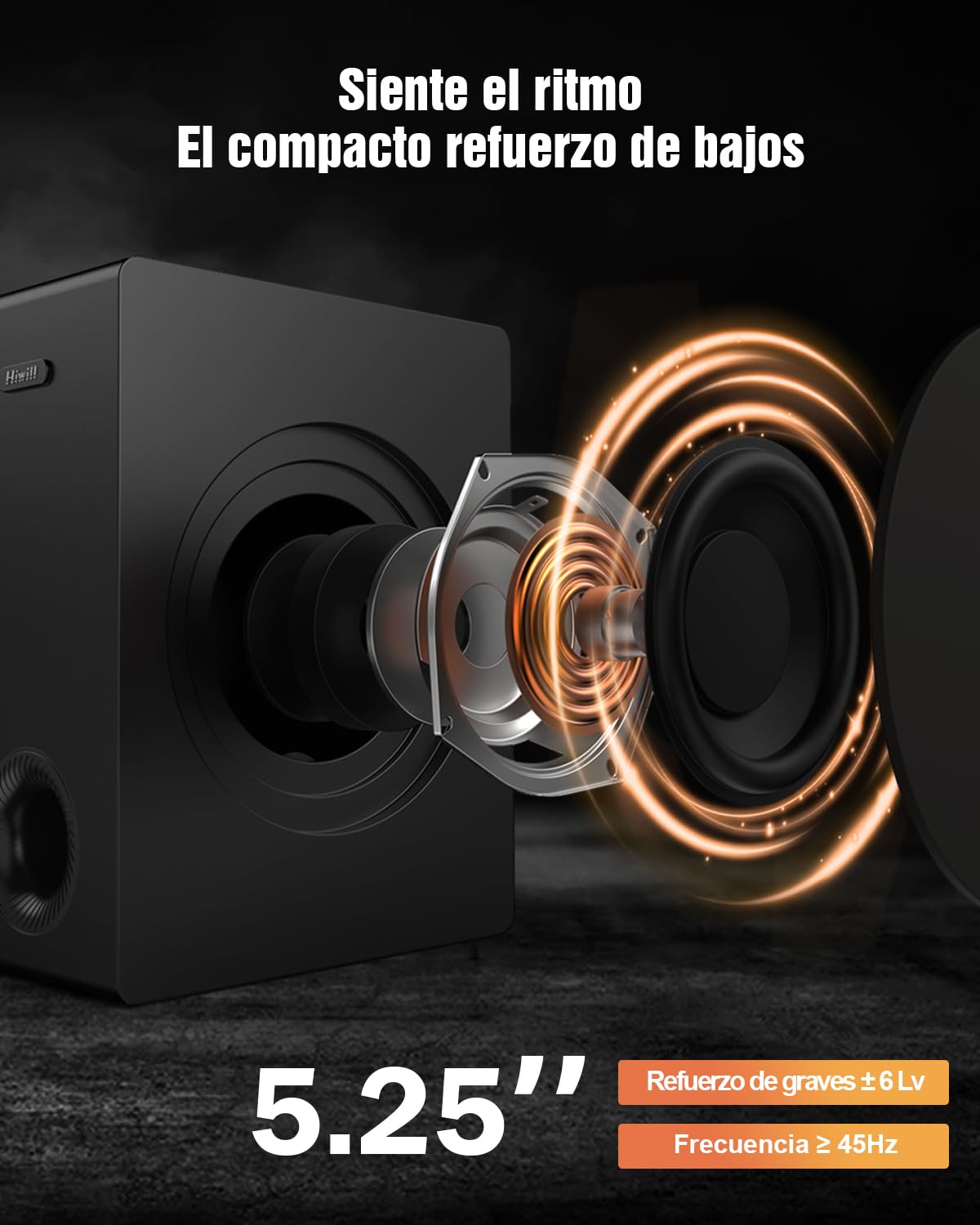 Hiwill 4.1 Barra de Sonido con Dolby Atmos, 300W Barras de Sonido para TV con Subwoofer, 2 Altavoces Envolventes Frontales, Home Cinema, Graves y Agudos Ajustables, HiElite A41