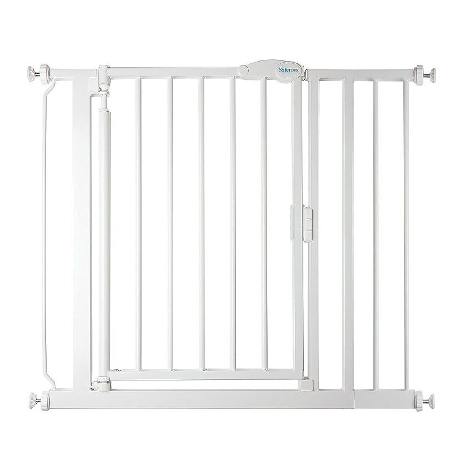 Safetots Puerta de Seguridad Autoajustable con Cierre Automático, Estrecha, 68,5cm - 75cm, Negra Mate, Puerta de bebé con cierre automático, Barrera de seguridad para niños pequeños — view 42