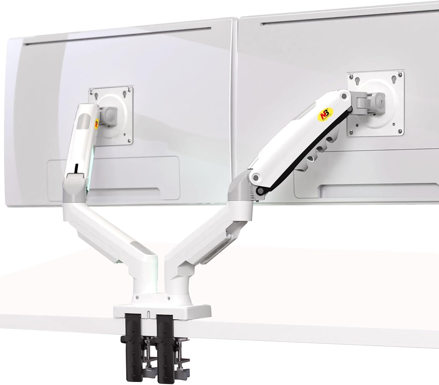 NB North Bayou Suporte de mesa para monitor duplo, braço giratório para monitor de computador de movimento completo para duas telas de 17 a 27 polegadas com capacidade de carga de 4,4 ~ 9 kg para cada