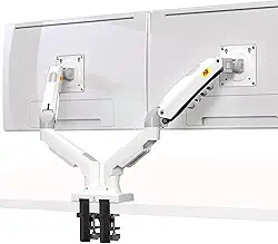 NB North Bayou Suporte de mesa para monitor duplo, braço giratório para monitor de computador de movimento completo para duas telas de 17 a 27 polegadas com capacidade de carga de 4,4 ~ 9 kg para cada