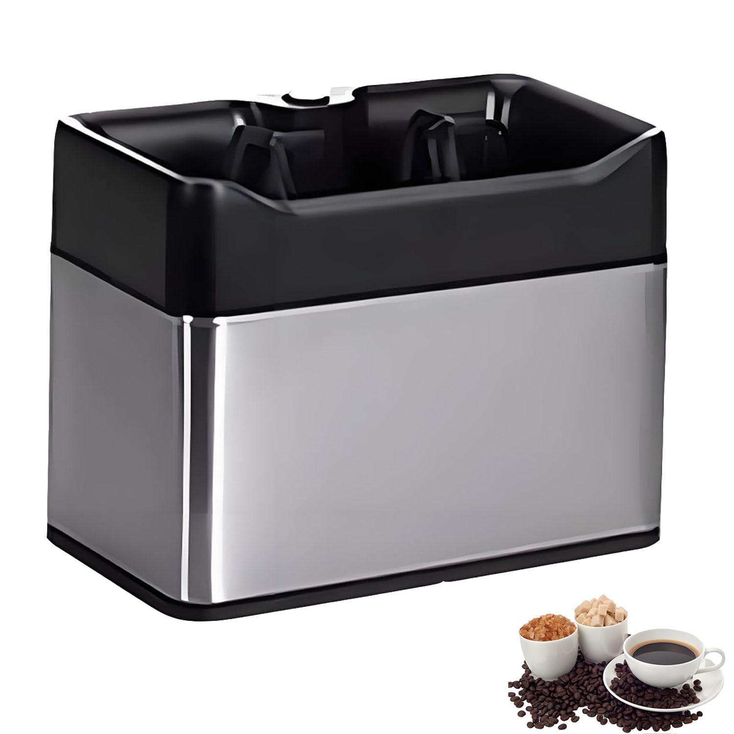 Pulitore Automatico per Dischi di caffè, Macchina per la Pulizia del portafiltro, con 1 Testina e 2 raschietti, 3 modalità di Installazione, per Bar Domestici o Commerciali Silver