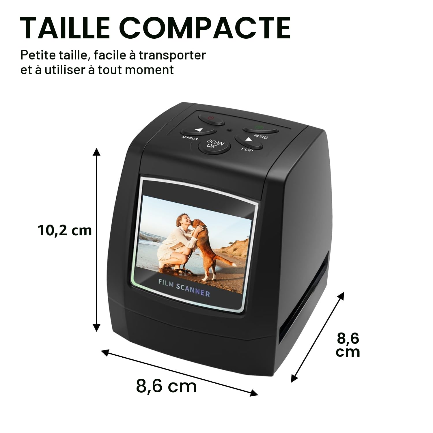 Scanner de Diapositives et Négatifs 35 mm,5MP/10MP Film et Diapo Convertisseur avec 2,4''LCD - Pas d'ordinateur Requis